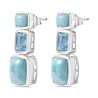 AA Larimar, Himmelblauer Topas Ohrringe 925 Silber rhodiniert ca. 11.19 ct