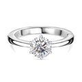 Moissanit Ring 925 Silber platiniert (Größe 20.00) ca. 0,95 ct