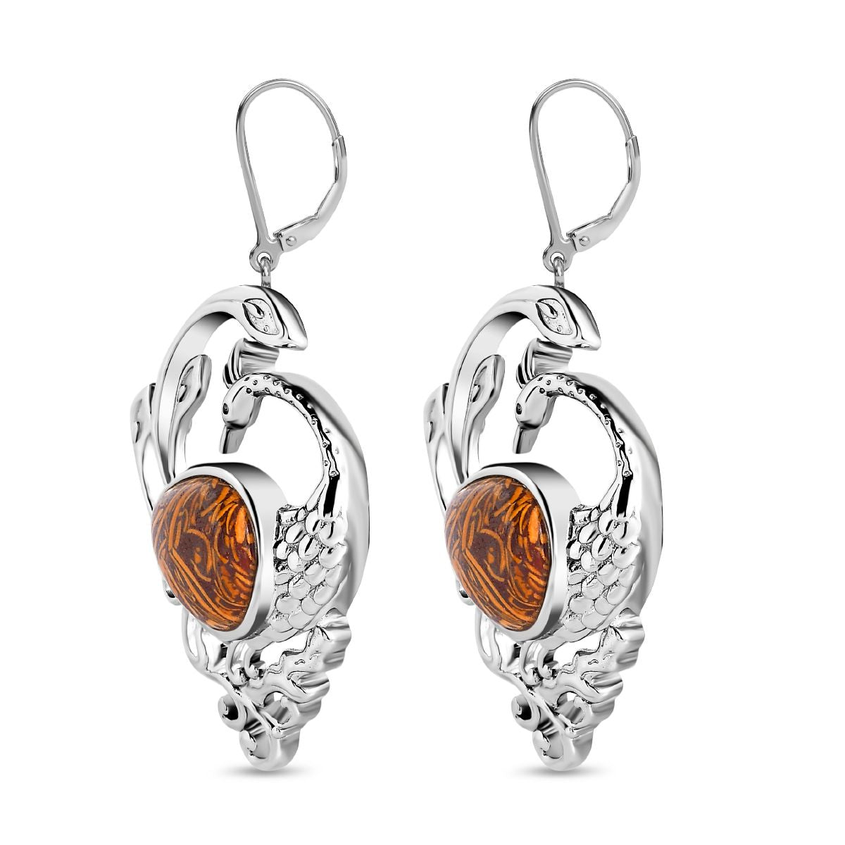 Skript Stein Ohrringe, Messing, ca. 12.54 ct