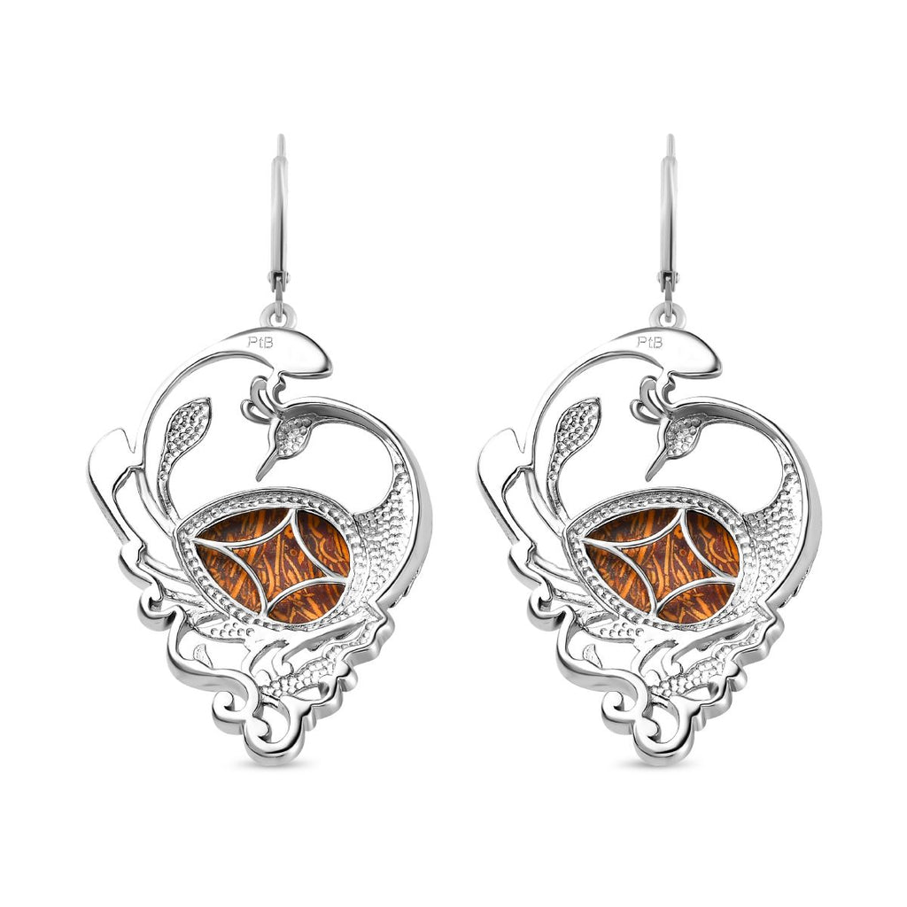 Skript Stein Ohrringe, Messing, ca. 12.54 ct