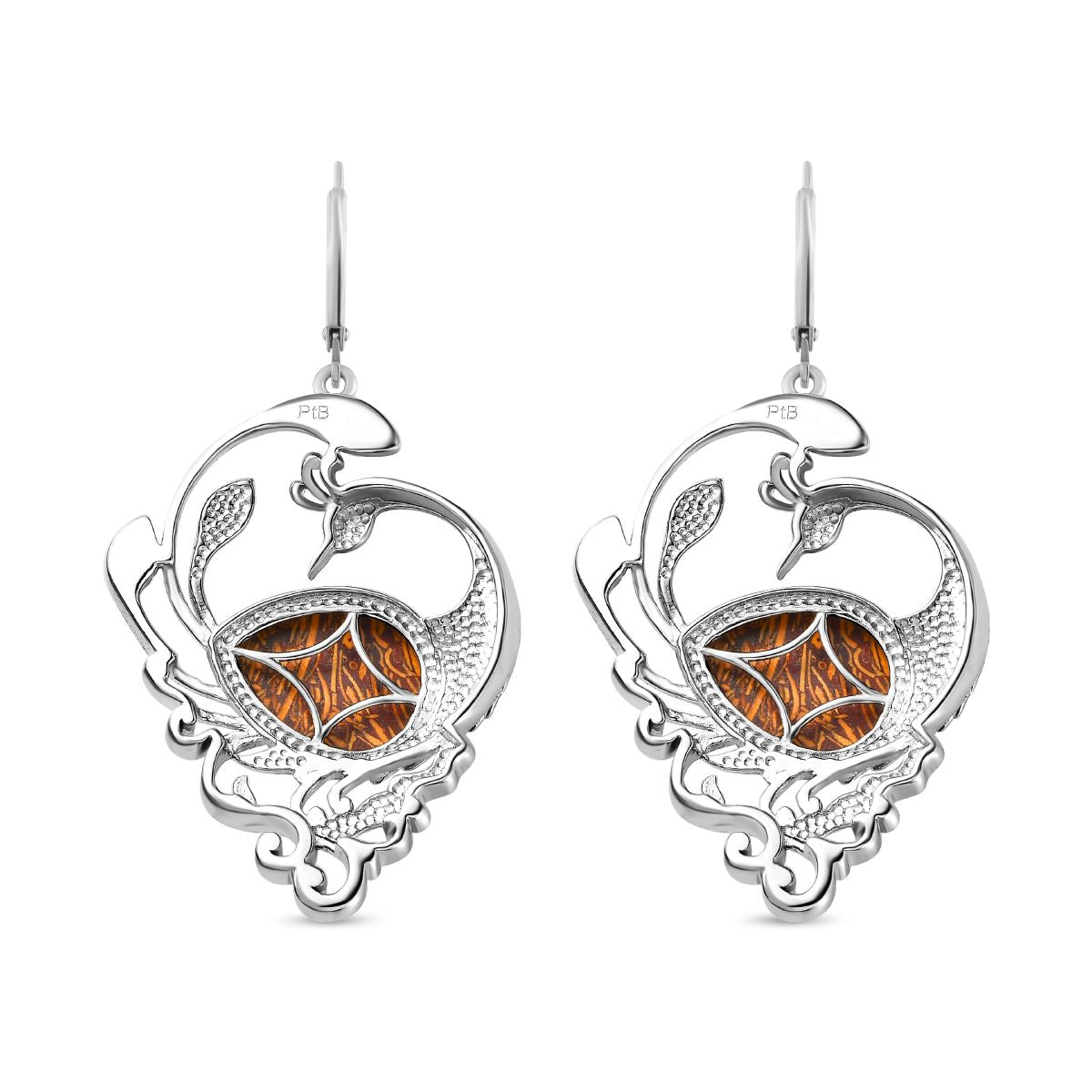 Skript Stein Ohrringe, Messing, ca. 12.54 ct