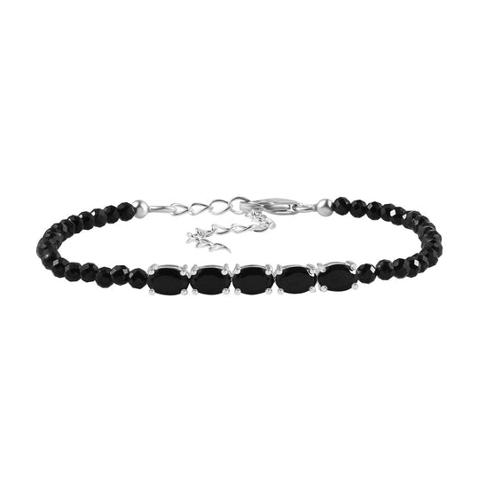 Afrikanischer Amethyst, Mehrfarbig Edelsteine Armband ca. 16.5 cm 925 Silber ca. 9,57 ct.