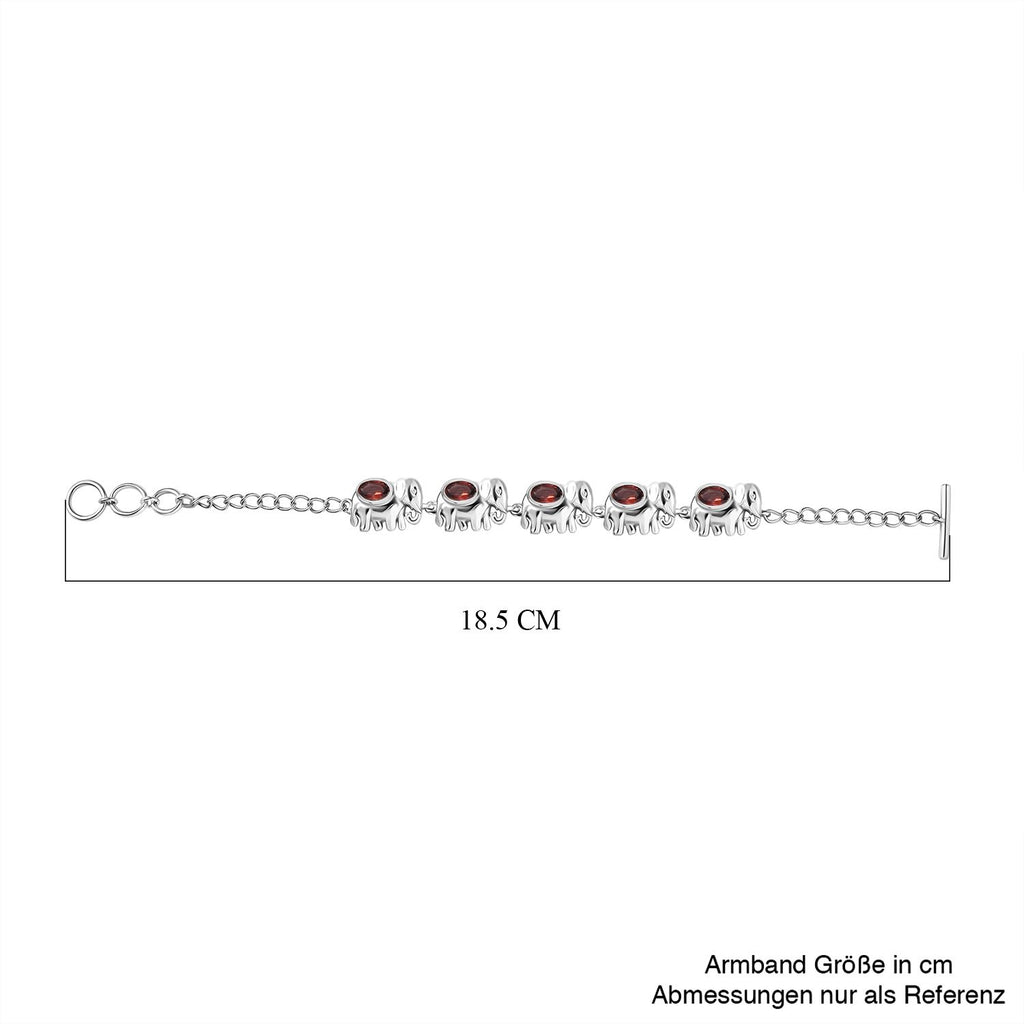 Rotes Granat Armband ca. 16.5 cm Messing ca. 2,66 ct.