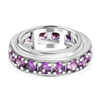 Lila Zirkonia Ring Messing platiniert (Größe 20.00)