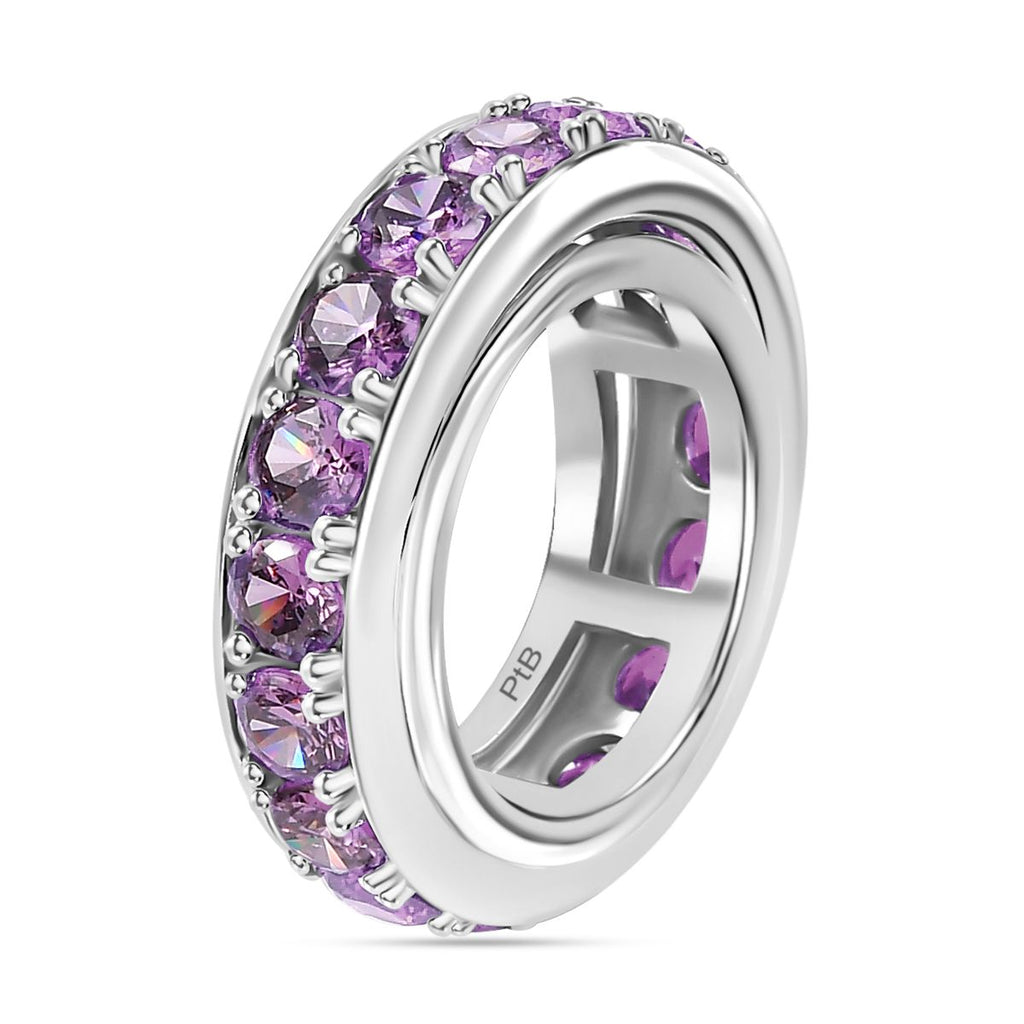 Lila Zirkonia Ring Messing platiniert (Größe 20.00)