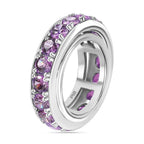 Lila Zirkonia Ring Messing platiniert (Größe 20.00)