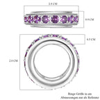 Lila Zirkonia Ring Messing platiniert (Größe 20.00)