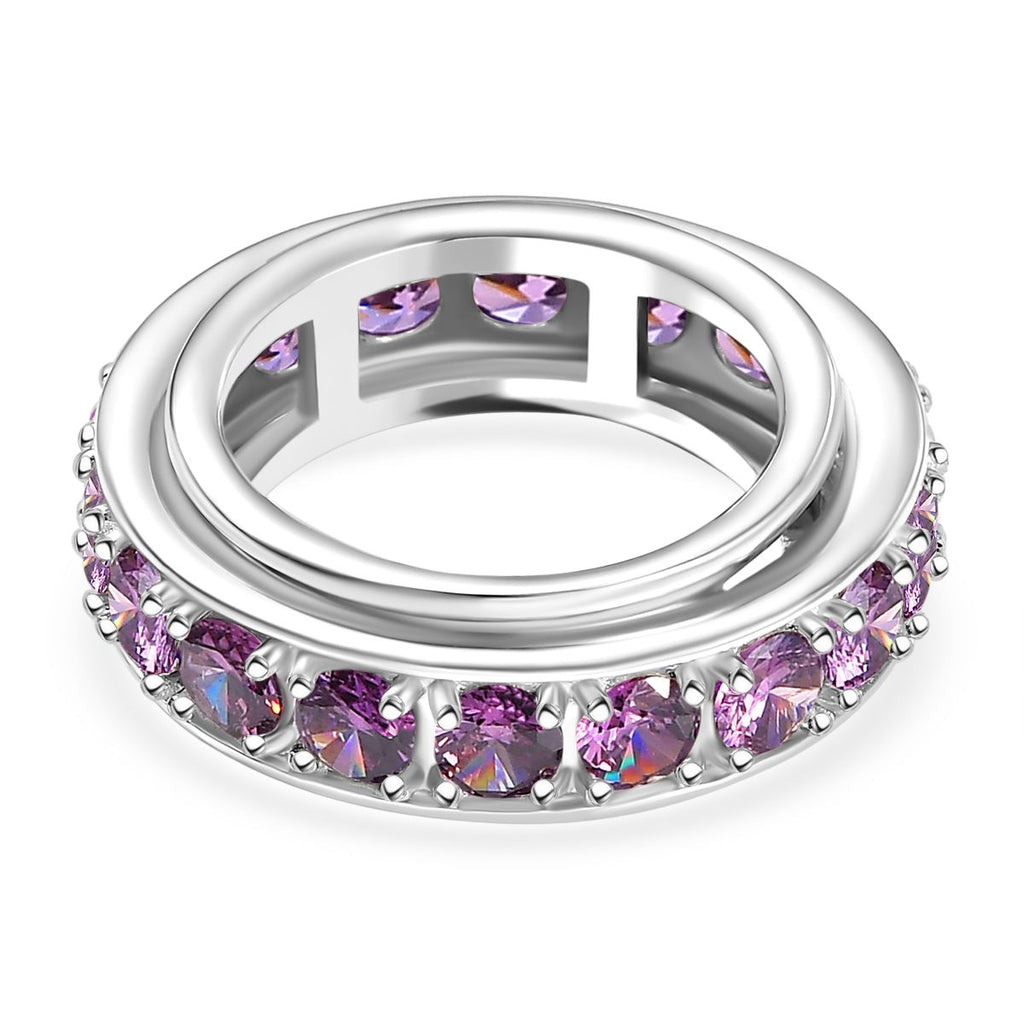 Lila Zirkonia Ring Messing platiniert (Größe 20.00)