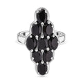 Schwarzer Spinell Ring Edelstahl (Größe 16.00) ca. 5,09 ct