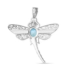 AA Larimar Anhänger 925 Silber rhodiniert