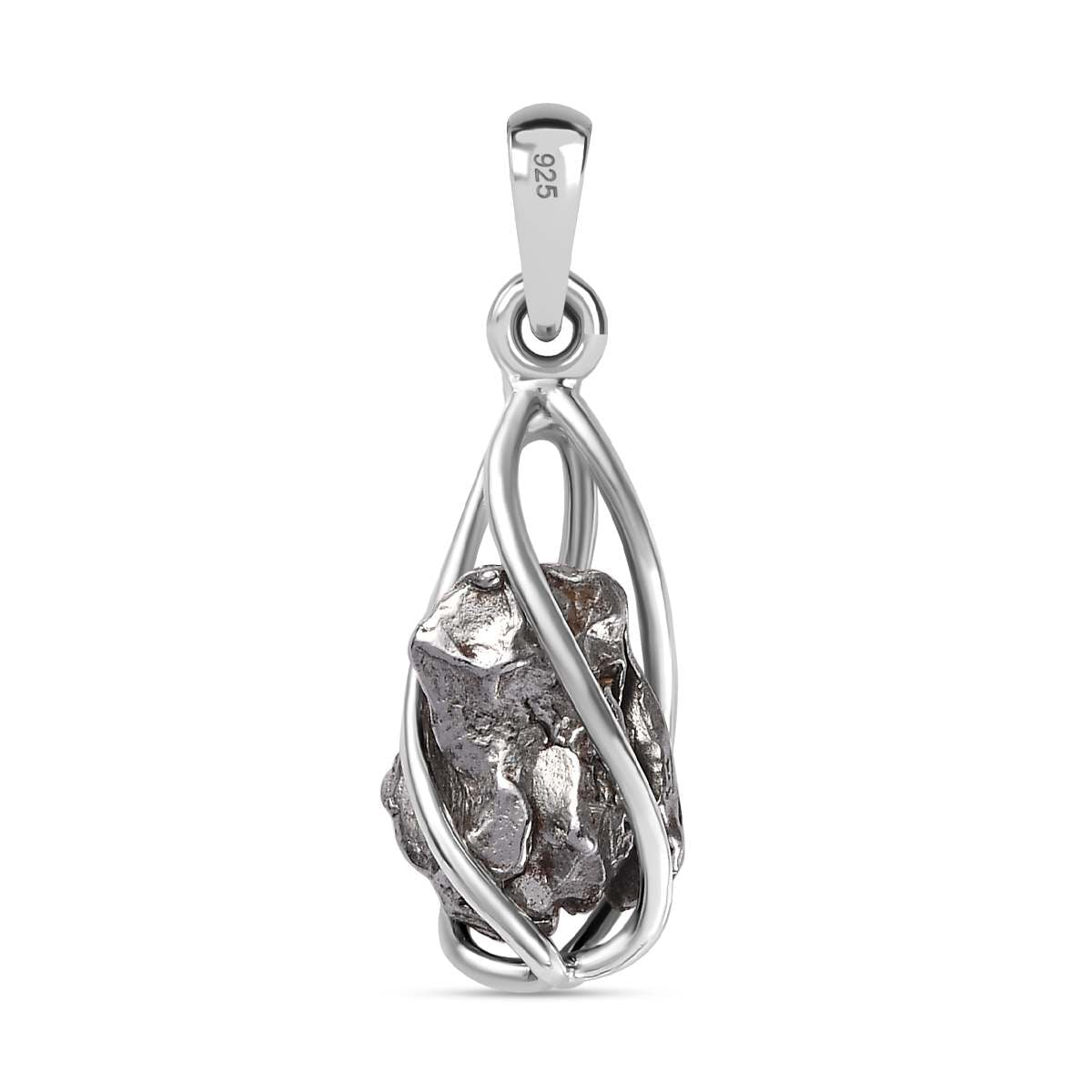 Muonionalusta Meteorit Anhänger 925 Silber platiniert ca. 8.66 ct