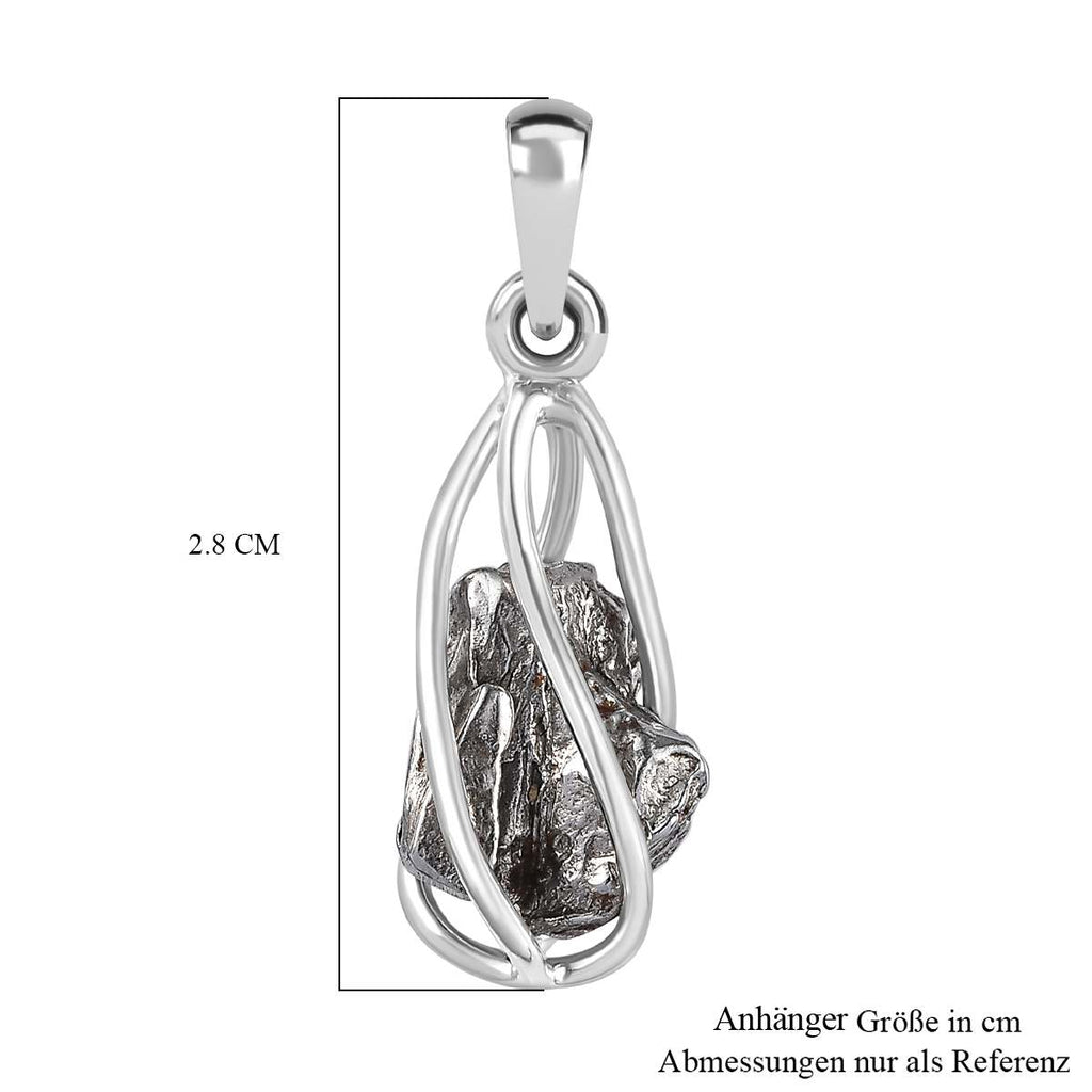 Muonionalusta Meteorit Anhänger 925 Silber platiniert ca. 8.66 ct