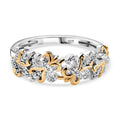 Weißer Diamant Ring, 925 Silber, bicolor, (Größe 16.00) ca.