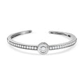 Moissanit Armreif ca. 20 cm 925 Silber rhodiniert ca. 1.94 ct