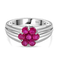 Afrikanischer Rubin (Fissure gefüllt) Ring 925 Silber rhodiniert (Größe 20.00) ca. 1,43 ct