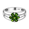 Natürlicher Chromdiopsid Ring, 925 Silber rhodiniert (Größe 21.00) ca. 0.89 ct