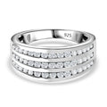 Moissanit Ring 925 Silber rhodiniert (Größe 18.00) ca. 0,98 ct