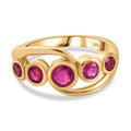 Afrikanische Rubin (Fissure gefüllt) Ring, 925 Silber 750 Gelbgold Vermeil (Größe 19.00) ca. 1.53 ct