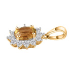 AA Premium Brasilianischer Heliodor, Weißer Zirkon Anhänger 925 Silber 750 Gelbgold Vermeil ca. 1,97 ct.