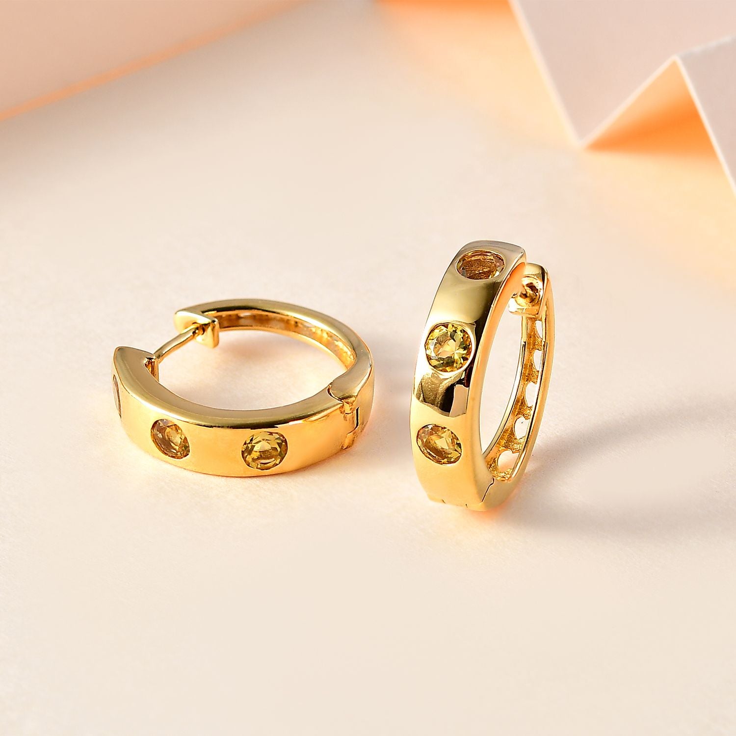 AA Premium Brasilianischer Heliodor Ohrringe 925 Silber 750 Gelbgold Vermeil ca. 1,04 ct.