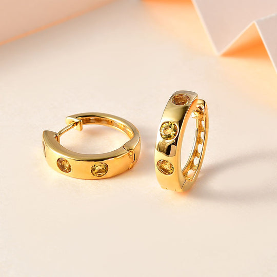 AA Premium Brasilianischer Heliodor Ohrringe 925 Silber 750 Gelbgold Vermeil ca. 1,04 ct.