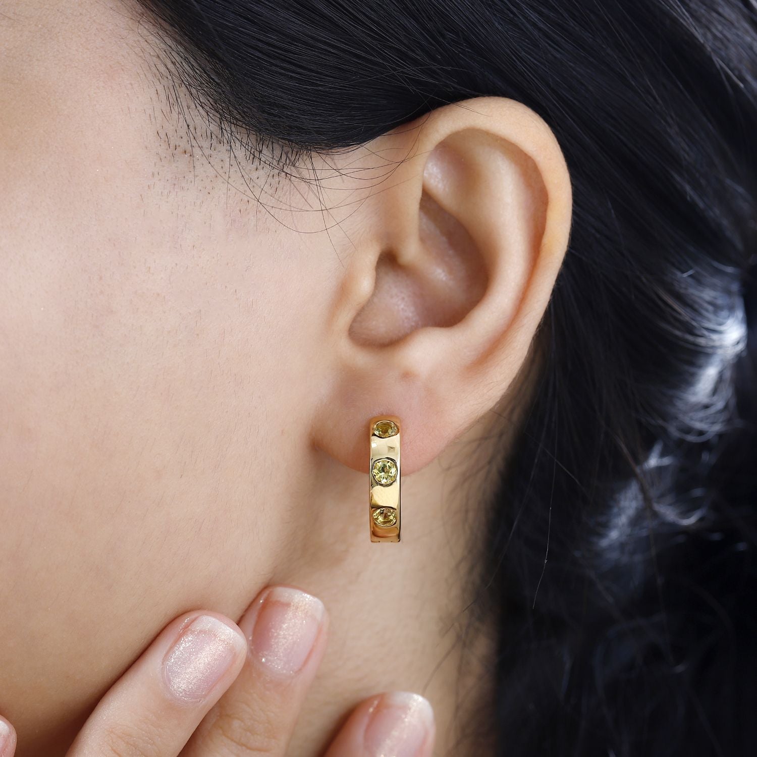 AA Premium Brasilianischer Heliodor Ohrringe 925 Silber 750 Gelbgold Vermeil ca. 1,04 ct.