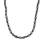Terahertz, Shungit Halskette ca. 50 cm 925 Silber rhodiniert ca. 284.45 ct