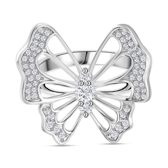 Weißer Diamant I4 Ring 925 Silber rhodiniert (Größe 17.00) ca. 0,51 ct
