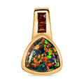 Labor schwarzer Opal und roter Granat-Anhänger - 2,03 ct.