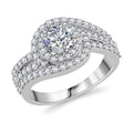 Moissanit Ring 925 Silber rhodiniert (Größe 16.00) ca. 1,64 ct