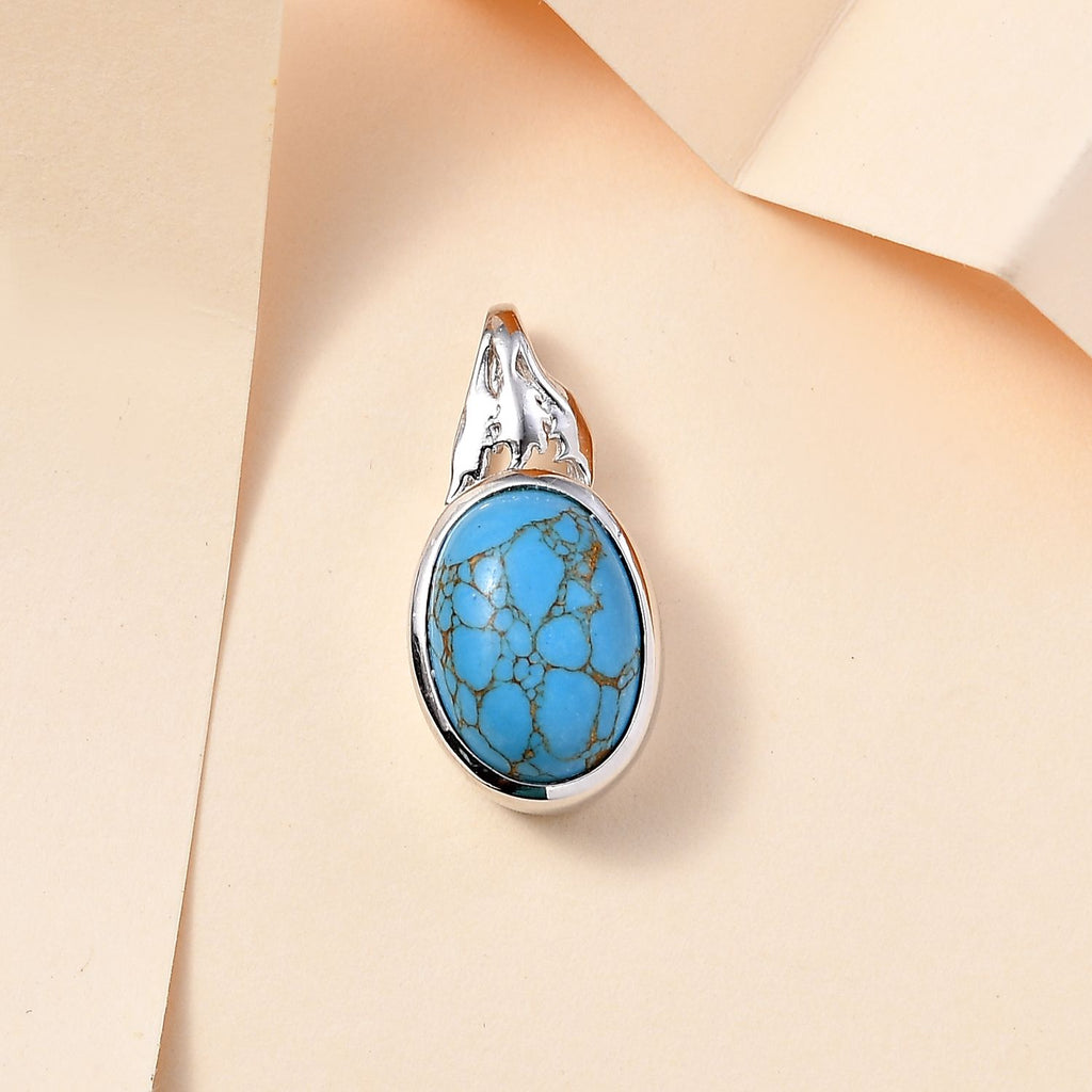 Blaues Türkis Anhänger 950 Kupfer ca. 5,56 ct.