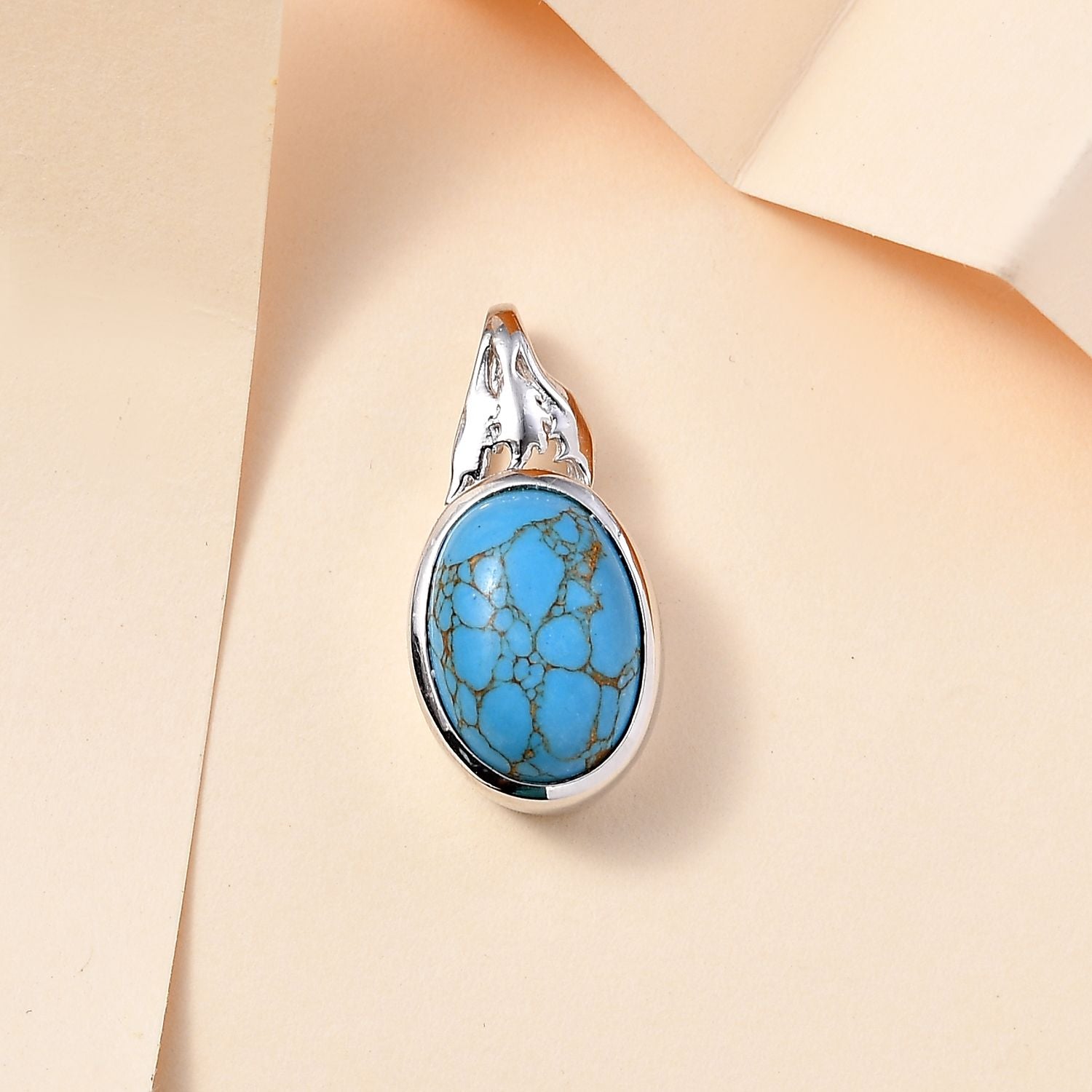 Blaues Türkis Anhänger 950 Kupfer ca. 5,56 ct.