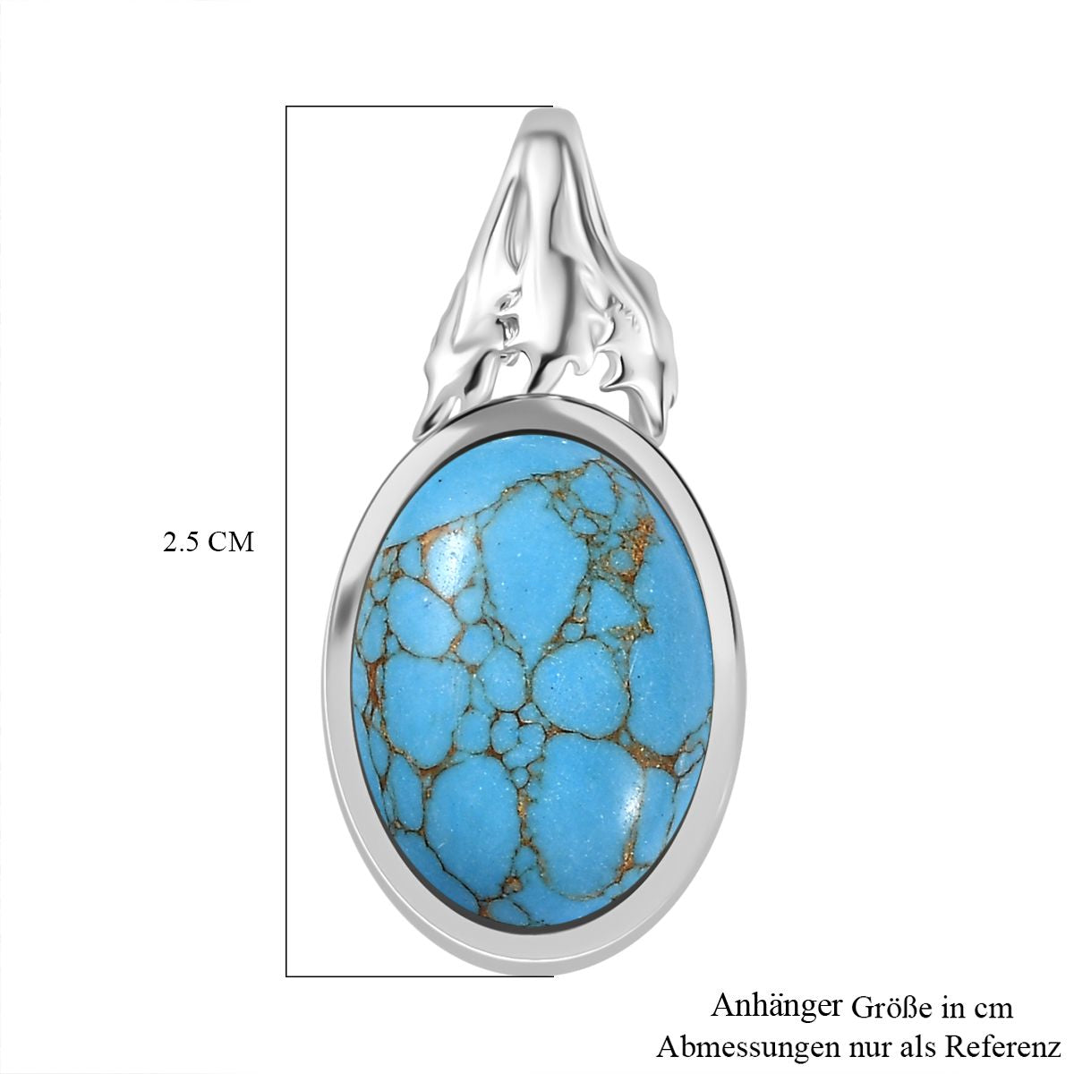 Blaues Türkis Anhänger 950 Kupfer ca. 5,56 ct.