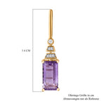 Prasiolite, Rose De France Amethyst Ohrringe 925 Silber 750 Gelbgold Vermeil ca. 5,33 ct.