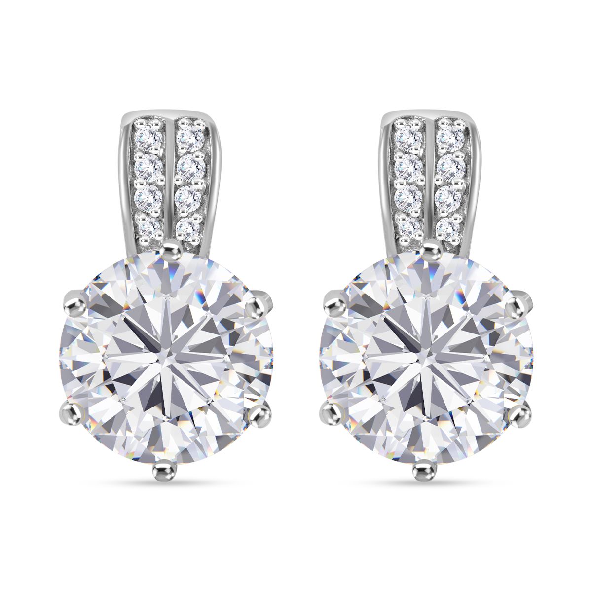 Moissanit Ohrringe 925 Silber rhodiniert ca. 6,03 ct.