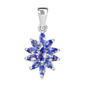 Tansanit Anhänger 925 Silber rhodiniert ca. 0.95 ct