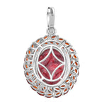 AA Thulit, Roter Granat Anhänger 925 Silber rhodiniert ca. 23,69 ct.