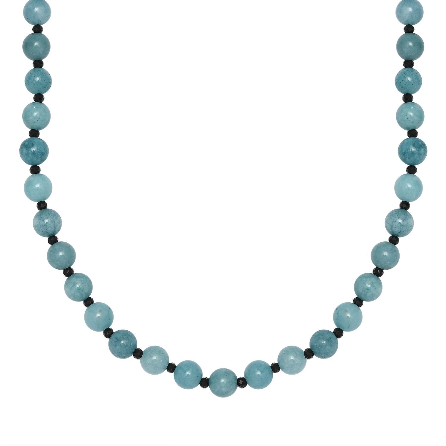 Aquamarin Halskette ca. 50 cm 925 Silber rhodiniert ca. 170,00 ct.
