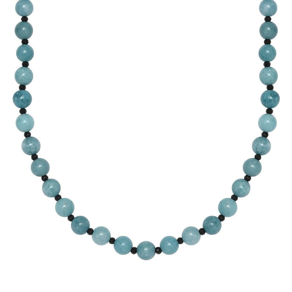 Aquamarin Halskette ca. 50 cm 925 Silber rhodiniert ca. 170,00 ct.