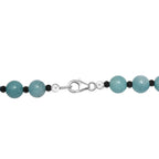 Aquamarin Halskette ca. 50 cm 925 Silber rhodiniert ca. 170,00 ct.