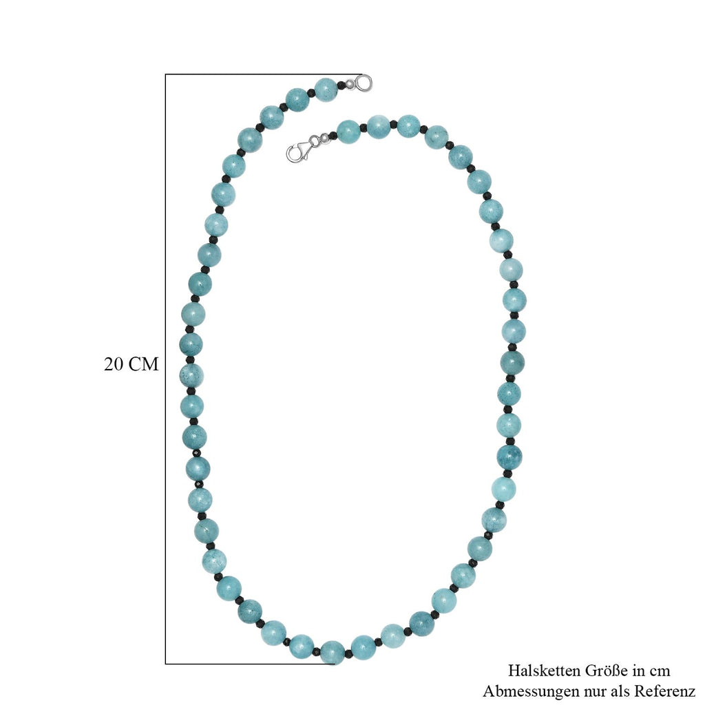 Aquamarin Halskette ca. 50 cm 925 Silber rhodiniert ca. 170,00 ct.