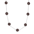 Mosambik Granat Halskette ca. 50 cm 925 Silber rhodiniert ca. 40,00 ct.