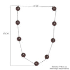 Mosambik Granat Halskette ca. 50 cm 925 Silber rhodiniert ca. 40,00 ct.