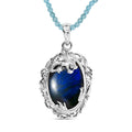AAA Labradorit, Apatit Halskette ca. 45 cm 925 Silber rhodiniert ca. 72.70 ct
