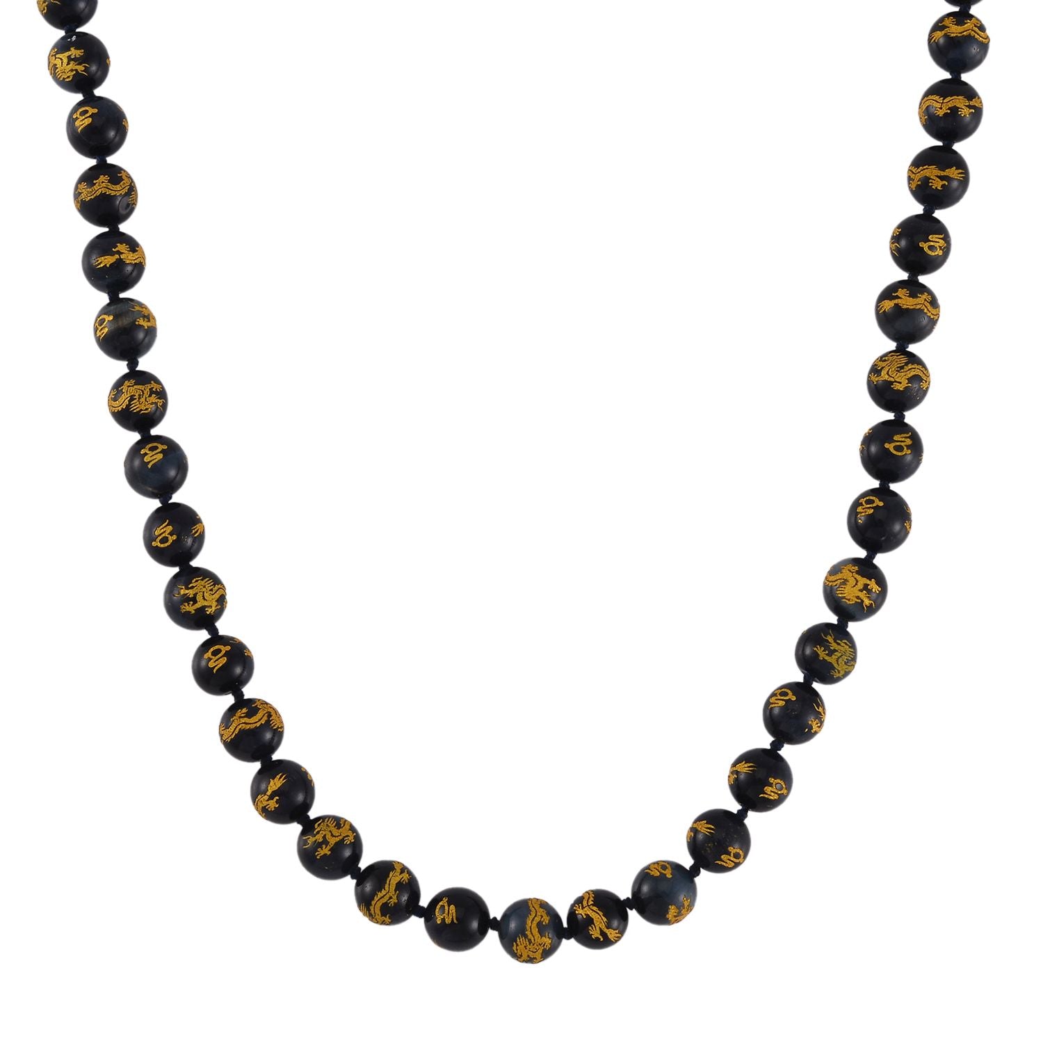 Blaue Tigerauge Halskette, ca. 50 cm, 925 Silber rhodiniert ca. 330.00 ct