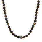 Blaue Tigerauge Halskette, ca. 50 cm, 925 Silber rhodiniert ca. 330.00 ct