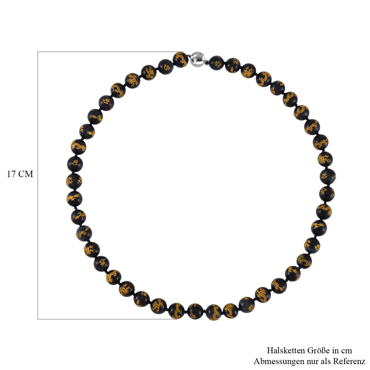 Blaue Tigerauge Halskette, ca. 50 cm, 925 Silber rhodiniert ca. 330.00 ct