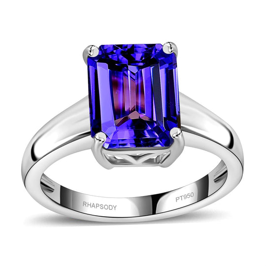 Rhapsody AAAA Tansanit Ring 950 Platin (Größe 19.00) ca. 3.82 ct