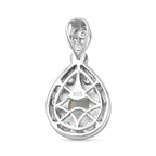 AA Natürlicher, äthiopischer Welo Opal, Weißer Zirkon Anhänger 925 Silber rhodiniert ca. 0.59 ct