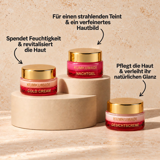 SQIN Botanicals - Discovery Set - Kumkumadi: Gesichtsöl, Nachtgel, Gesichtscreme, Gesichtsserum, Cold Cream, je 5ml (gesamt 25ml)